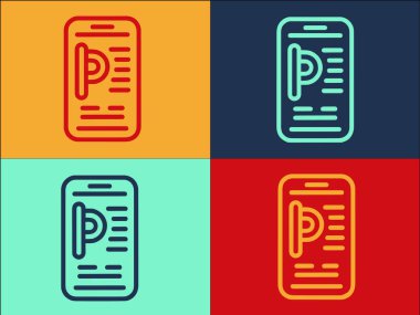 Park uygulaması logosu şablonu, uygulamanın basit düz simgesi, araba, teknoloji