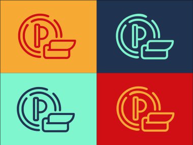 Park ücreti logo şablonu, Basit Düz Bilet Simgesi, Ücret, Ödeme