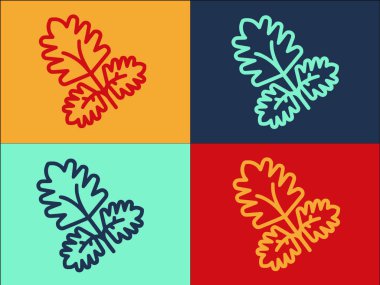 Maydanoz Aromatik Logo Şablonu, Basit Düz Yaprak Simgesi, Taze, Aromatik