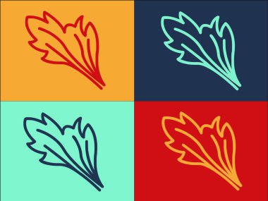 Maydanoz Flora Logo Şablonu, Herb 'ün Basit Düz Simgesi, Flora, Bitki