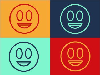 Parti Emoji Logo Şablonu, Basit Düz Emoji Simgesi, Parti, Duygu Simgesi