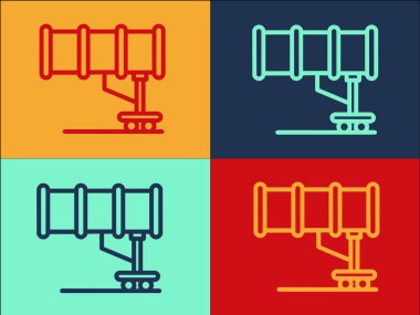 Yolcu Merdiveni Logo Şablonu, Basit Düz Merdiven Simgesi, Uçak, Havaalanı