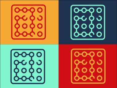 Şifre Kombine Logo Şablonu, Basit Düz Güvenlik Simgesi, Korunma, Parola