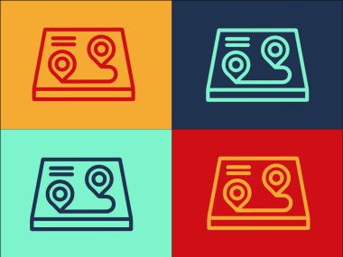 Yol Güzergahı Logo Şablonu, Yolun Basit Düz Simgesi, Yol, Yol