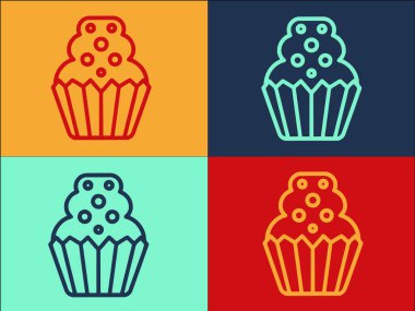 Hamur Keki Logosu Şablonu, Basit Düz Gıda, Pasta, Kek Simgesi