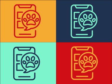 Paw Telefon Logo Şablonu, Hayvan, Hayvan, Telefon Basit Düz Simgesi