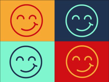 Huzurlu Gülümseyen Logo Şablonu, Barışçıl, Kadın, Mutlu 'nun Basit Düz Simgesi