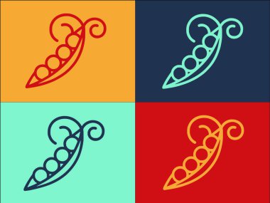 Bezelye Vitamini Logo Şablonu, Basit Düz Yiyecek Simgesi, Sağlıklı, Vitamin