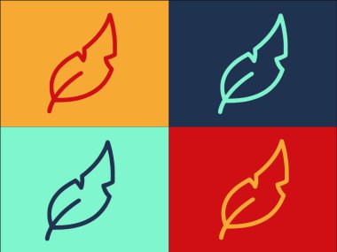 Kalem Tüyü Logo Şablonu, Basit Düz Kalem, Tüy, Tüy Simgesi