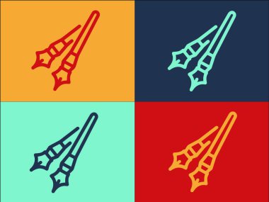 Kalem Aracı Logo Şablonu, Simgenin Basit Düz Simgesi, Tasarım, Çizim