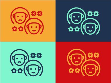 People Product Review Logo Şablonu, Basit Düz Ürün Simgesi, İnceleme, Çevrimiçi