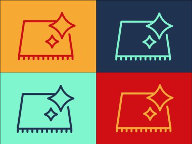 Perfectionism clean carpet colorful icon set 