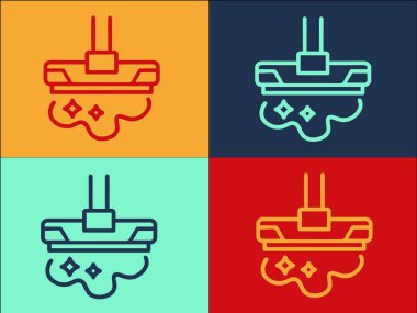 Perfectionism mop colorful icon set 