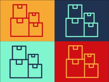 Mükemmeliyetçilik parsel renkli simge seti 