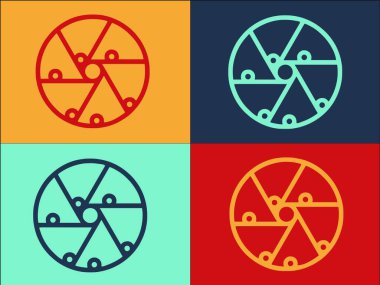 Daimi Hareket Topları Logo Şablonu, Basit Düz Fizik Simgesi, Top, Daimi Kalıcı