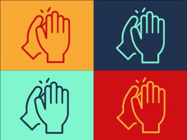 Kişi el çırpma Logo Şablonu, Vektörün Basit Düz Simgesi, El çırpma, El çırpma