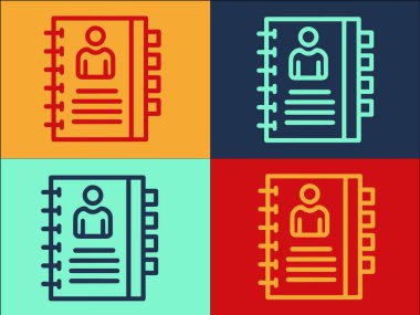 Kişisel Not Defteri Logo Şablonu, Defterin Basit Düz Simgesi, Kişisel, İş