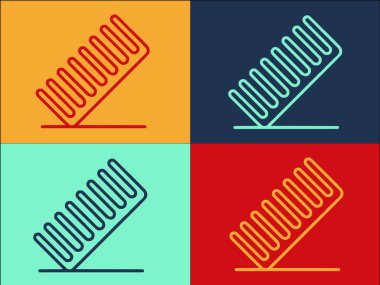 Evcil Tarak Logo Şablonu, Tarağın Basit Düz Simgesi, Hayvan, Hayvan