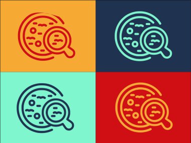 Petri Tabağı Özet Biçimi Logo Şablonu, Sembolün Basit Düz Simgesi, Taslak, Laboratuvar