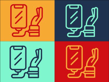 Telefon Bağımlılığı Logo Şablonu, Telefonun Basit Düz Simgesi, Sosyal, Cep Telefonu