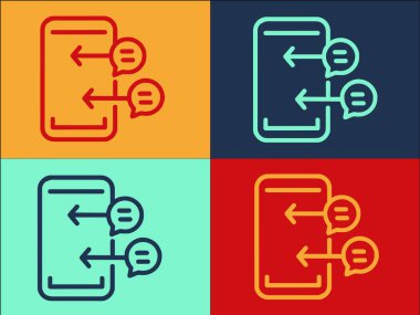 Telefon Sohbeti Uygulama Logosu Şablonu, Uygulamanın Basit Düz Simgesi, Sohbet, Akıllı Telefon