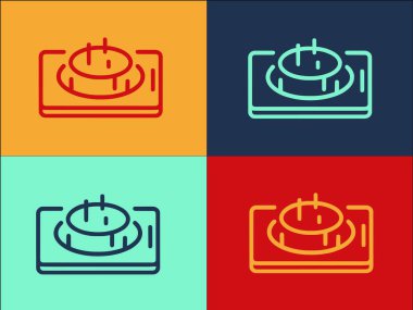 Telefon Hologram Projeksiyon Şablonu, Telefonun Basit Düz Simgesi, Projeksiyon, Hologram