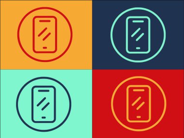 Telefon Arayüzü Logo Şablonu, Telefonun Basit Düz Simgesi, Cep Telefonu, Akıllı Telefon