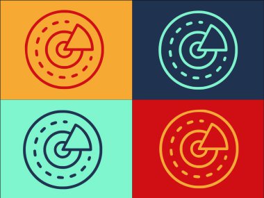 Pie Chart Hedef Seyirci Şablonu, Basit Düz Pazarlama, İş ve Seyirci Simgesi