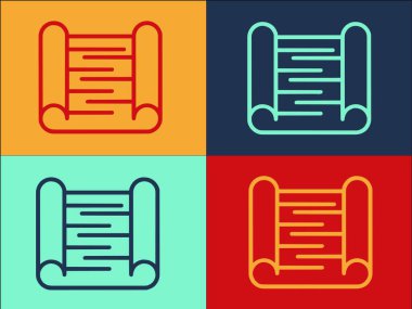 Kağıt Parçası Logo Şablonu, Boşluğun Basit Düz Simgesi, Beyaz, Kağıt