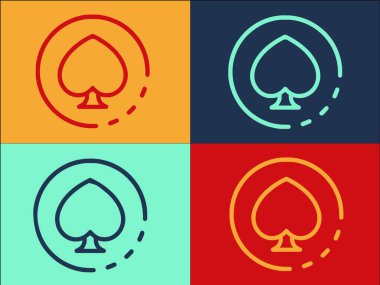 Pikes Kumarhanesi Para Logo Şablonu, Basit Düz Poker Simgesi, Pikes, Oyun