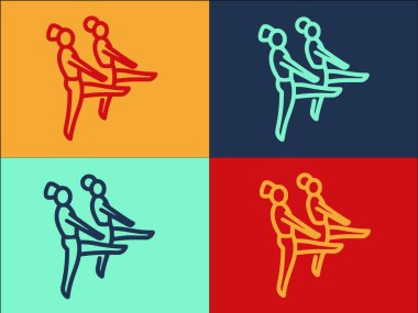 Pilates Grubu Logo Şablonu, Spor Salonu, Fitness, Vücut Simgesi