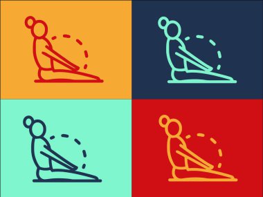 Pilates Eğitmeni Logo Şablonu, Basit Düz Egzersiz Simgesi, Eğitim, Kadın