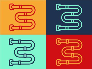 Boru Uyumlu Logo Şablonu, Basit Düz Boru Simgesi, Endüstri, Ekipman