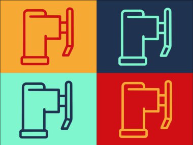 Boru Sistemi Logo Şablonu, Sistemin Basit Düz Simgesi, Endüstriyel, Boru