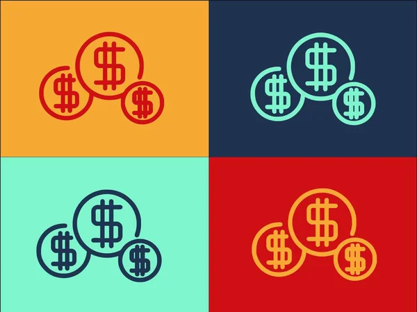 Modelo Logotipo Gerência Dinheiro Ícone Liso Simples Financeiro Negócio Finanças — Vetor de Stock