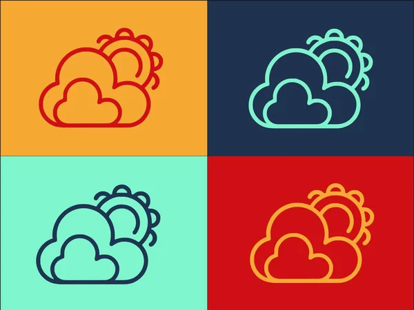 Morgenwetter Logo Vorlage Einfache Flache Ikone Des Wetters Morgen Hintergrund — Stockvektor