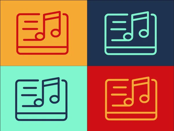 Musik Bearbeiten Logo Vorlage Einfache Flache Ikone Der Musik Sound — Stockvektor