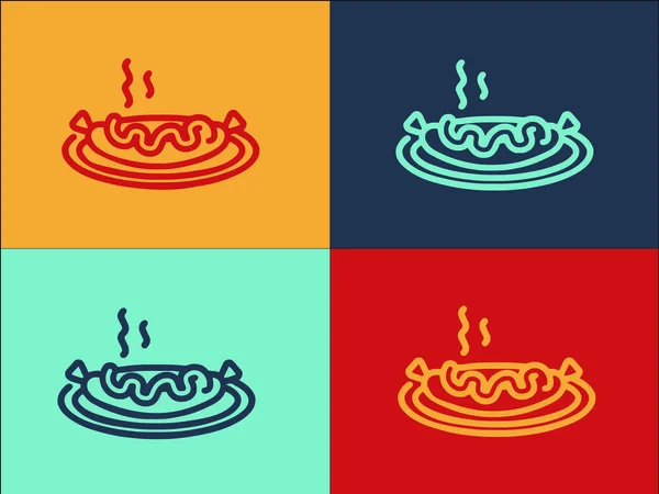 Гірчичне Гаряче Завантаження Logo Template Simple Flat Icon Meat Mustard — стоковий вектор