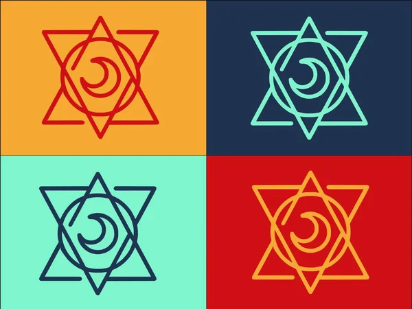 Mistik Logo Şablonu Basit Düz Simgesi Sihir Astroloji — Stok Vektör
