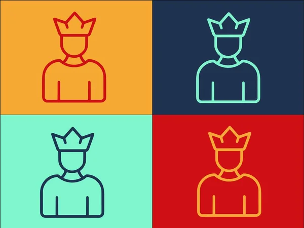Narcyzm Szablon Logo Króla Prosta Płaska Ikona Narcyzmu Król Człowiek — Wektor stockowy
