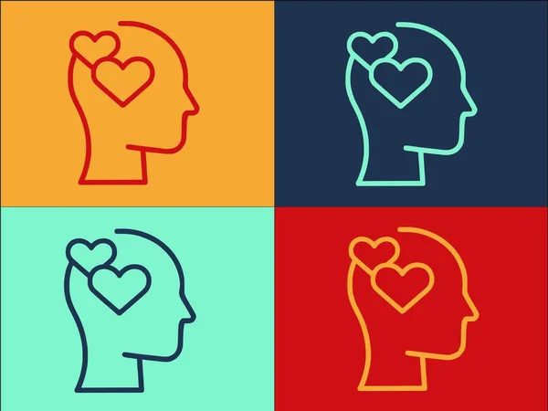 Narcissism Mind Love Logo Template Simple Flat Icon Mind Mental — Stock Vector
