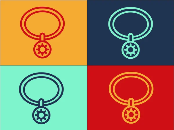 Necklace Amulet Logo Template Simple Flat Icon Necklace Amulet Decoration — 스톡 벡터