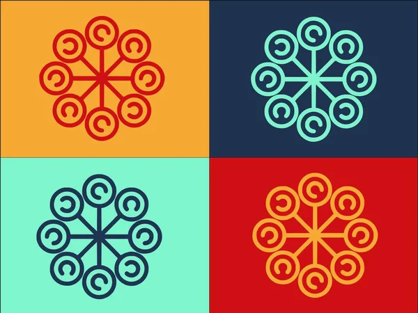 Knoten Blockchain Logo Vorlage Einfache Flache Ikone Der Digitalen Technologie — Stockvektor