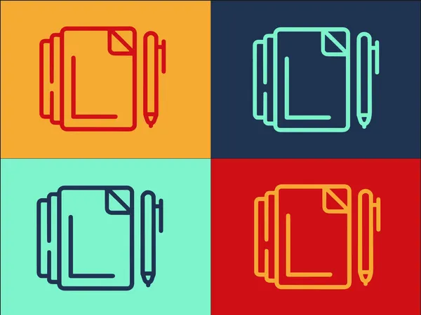 Modèle Logo Outils Bureau Icône Plate Simple Bureau Affaires Fond — Image vectorielle