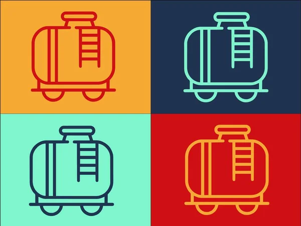 Шаблон Логотипа Нефтяного Поезда Простая Плоская Икона Транспорта Промышленность Нефть — стоковый вектор