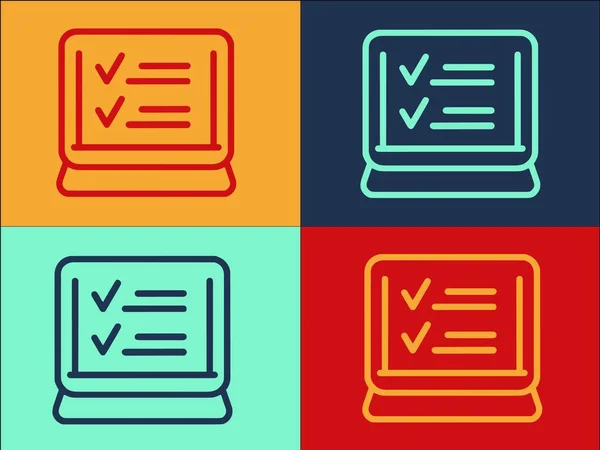 Online Πρότυπο Λογότυπο Εργασιών Απλό Επίπεδο Εικονίδιο Του Απευθείας Σύνδεση — Διανυσματικό Αρχείο