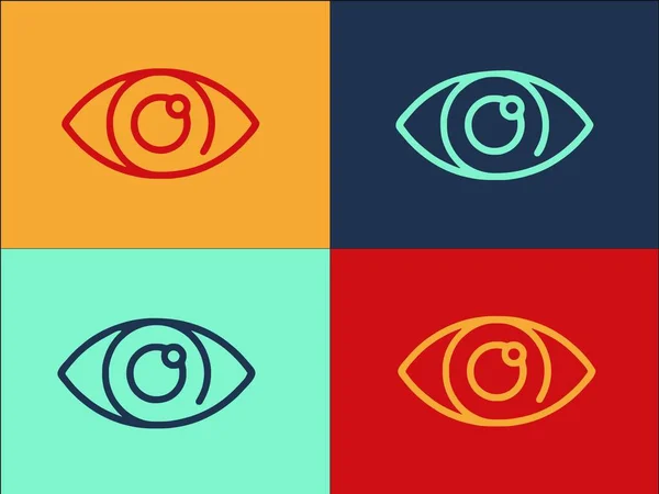 Open Eye Logo Template Einfache Flache Ikone Des Auges Offen — Stockvektor