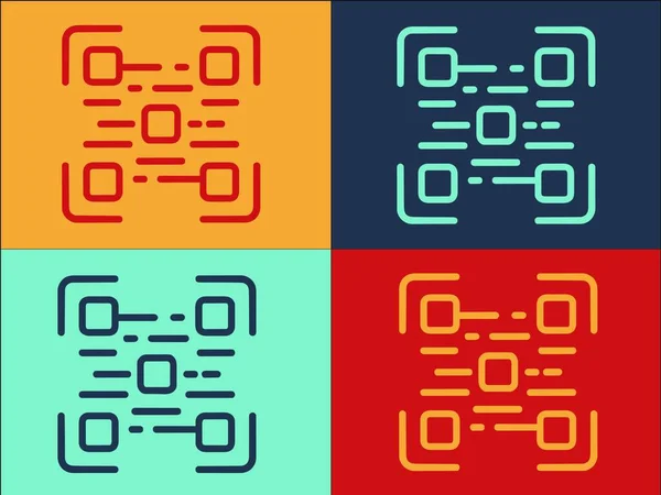 Modèle Logo Code Commande Icône Plate Simple Smartphone Ligne Commande — Image vectorielle