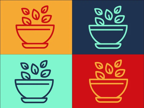 Bio Salat Logo Vorlage Einfache Flache Ikone Des Salats Frisch — Stockvektor