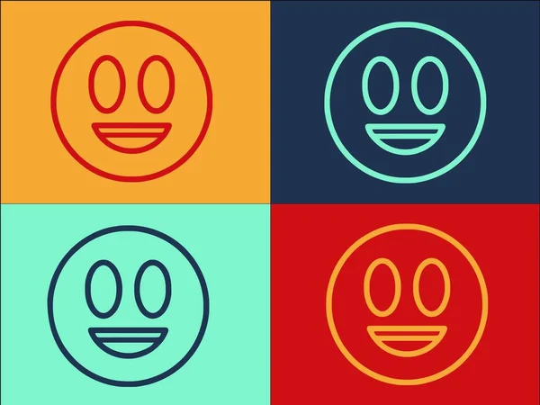 Party Emoji Logo Vorlage Einfache Flache Ikone Des Emoji Party — Stockvektor